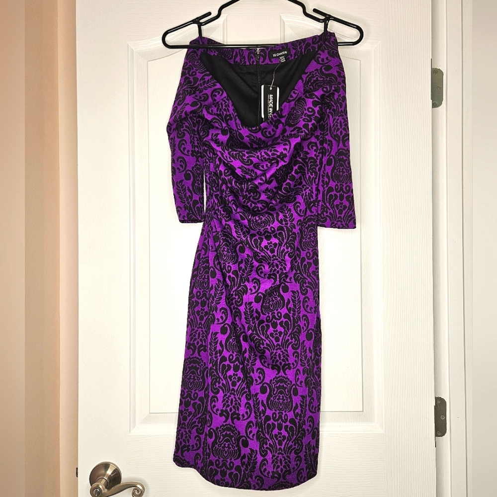 NWT! Le Chateau Damask Print Dress, XS